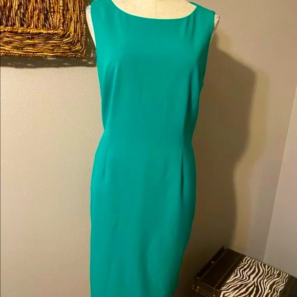 Calvin Klein Kelly Gold Chain Sides Sheath Dress - Picture 1 of 7